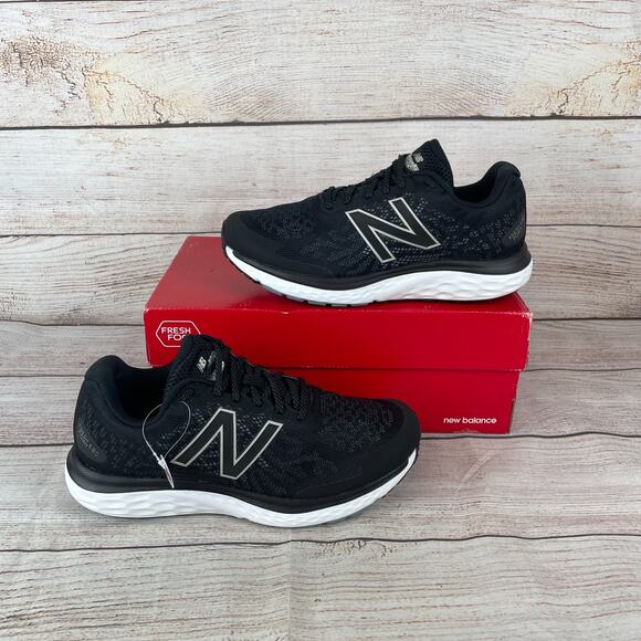 New Balance Fresh Foam 680 v7 Mens Sz 9 Running Shoes Black White - Picture 1 of 11